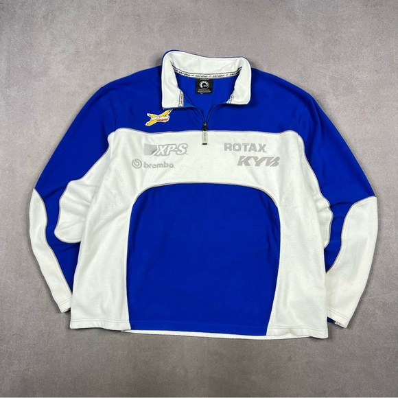 Ski-Doo Other - Ski Doo Blue and White Quarter-Zip Pullover